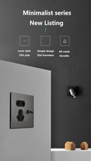 Wall Light Stainless Steel Panel Toggle Switch Vintage Lighting Switch Gray 1-4 Gang 2 Way for Home Improvement