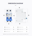 TOMZN TOB7Z 2P DC 1000V Solar Mini Circuit Breaker 3A 6A 10A 16A 20A 25A 32A 40A 50A 63A DC MCB for PV System MCB 35mm Din Rail