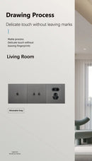 Wall Light Stainless Steel Panel Toggle Switch Vintage Lighting Switch Gray 1-4 Gang 2 Way for Home Improvement