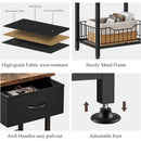 Nightstand End Table with Open Shelf, Side Table with Fabric Drawer and Storage Shelf, Bedside Table for Bedroom, Hallway
