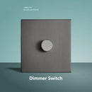 Wall Light Stainless Steel Panel Toggle Switch Vintage Lighting Switch Gray 1-4 Gang 2 Way for Home Improvement