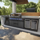 Customized Outdoor Kitchen with Granite Garden Stainless Waterproof Heavy Duty Full Set Kitchen Gas BBQ Grill Cabinet Frame