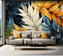 Custom 3D Photo Mural Paper Large Feather Leaves Bright Color Retro Wallpaper Bedroom Living Room Wall Decor Home Improvement