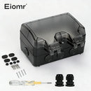EIOMR 16A 220V IP66 Waterproof Double Socket,Black Outdoor Power Outlet with Switch,With Type C Charging Port EU Standard Socket