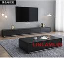 Modern White Living Room Furniture Set, Coffee Table and TV Stand with Storage Cabinets, Contemporary Entertainment Center Set