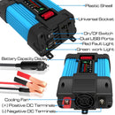 6000W Power Inverter 12V to 220V 110V Modified Sine Wave Fast Charging Voltage Converter with USB Ports & Universal Socket