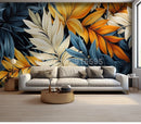 Custom 3D Photo Mural Paper Large Feather Leaves Bright Color Retro Wallpaper Bedroom Living Room Wall Decor Home Improvement