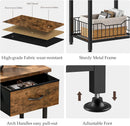 Nightstand End Table with Open Shelf, Side Table with Fabric Drawer and Storage Shelf, Bedside Table for Bedroom, Hallway