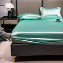 Bedroom Summer Bedsheets Satin Cooling Dubble Quilt Cover Bedsheets Pillowcase Luxury Roupa De Cama Casal Korean Bedding Set