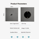 Wall Light Stainless Steel Panel Toggle Switch Vintage Lighting Switch Gray 1-4 Gang 2 Way for Home Improvement