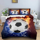 Football Bedding Set, Microfibre Duvet Cover 135 x 200 cm, Children's Bedding Set for Boys and Teenagers