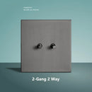 Wall Light Stainless Steel Panel Toggle Switch Vintage Lighting Switch Gray 1-4 Gang 2 Way for Home Improvement