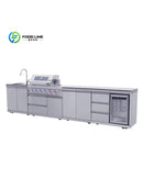Customized Outdoor Kitchen with Granite Garden Stainless Waterproof Heavy Duty Full Set Kitchen Gas BBQ Grill Cabinet Frame