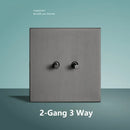 Wall Light Stainless Steel Panel Toggle Switch Vintage Lighting Switch Gray 1-4 Gang 2 Way for Home Improvement