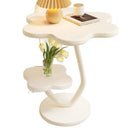 A few cream windblown hair and a few small coffee tables in the living room, a small dining table in the home, a small apartment