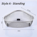 Kitchen Sink Drain Basket Stainless Steel Triangle Food Vegetables Peel Egg Filter Storage Organizer Kitchen Shelf Rack Drainier