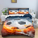 Football Bedding Set, Microfibre Duvet Cover 135 x 200 cm, Children's Bedding Set for Boys and Teenagers