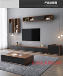 Modern White Living Room Furniture Set, Coffee Table and TV Stand with Storage Cabinets, Contemporary Entertainment Center Set