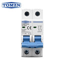 TOMZN TOB7Z 2P DC 1000V Solar Mini Circuit Breaker 3A 6A 10A 16A 20A 25A 32A 40A 50A 63A DC MCB for PV System MCB 35mm Din Rail