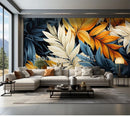 Custom 3D Photo Mural Paper Large Feather Leaves Bright Color Retro Wallpaper Bedroom Living Room Wall Decor Home Improvement
