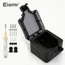 EIOMR 16A 220V IP66 Waterproof Double Socket,Black Outdoor Power Outlet with Switch,With Type C Charging Port EU Standard Socket