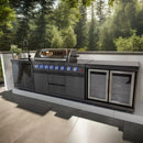 Customized Outdoor Kitchen with Granite Garden Stainless Waterproof Heavy Duty Full Set Kitchen Gas BBQ Grill Cabinet Frame