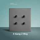 Wall Light Stainless Steel Panel Toggle Switch Vintage Lighting Switch Gray 1-4 Gang 2 Way for Home Improvement