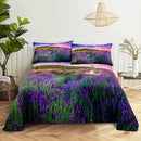 Purple Bedding Set Bed Sheet Linens Pillow Case Queen King Size Lanvender Butteryfly for Bedroom Soft Twin Full Single Double